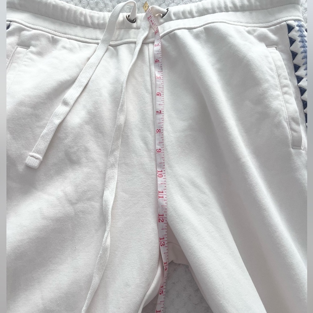 Sundance White Joggers Sweatpants with Geometric Trim - Picture 7 of 9